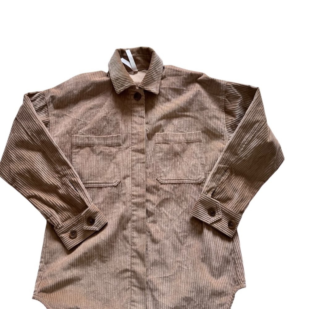 Aritzia Babaton Corduroy Shacket Shirt Jacket Women XXS Tan - Picture 3 of 7